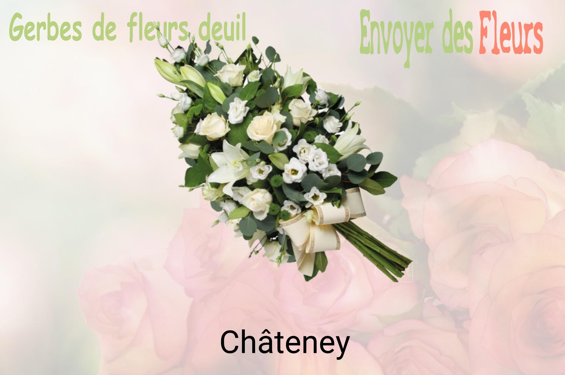 Gerbe de fleurs de deuil livrée à Châteney